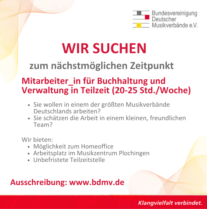 Stellenausschreibung Buchhaltung und Verwaltung